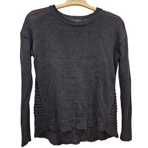 J.Crew Black Label 100% Linen Knit Sweater Top Crew Neck Dark  Navy S